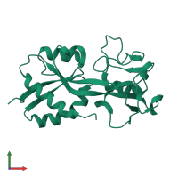 PDB entry 1i6a coloured by chain, front view.