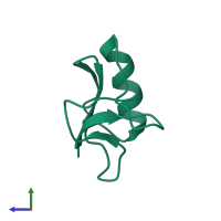 PDB entry 1i6f coloured by chain, side view.