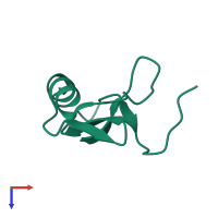 PDB entry 1i6f coloured by chain, top view.