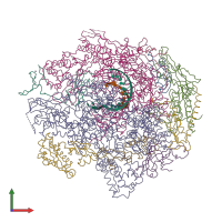 PDB entry 1i6h coloured by chain, front view.