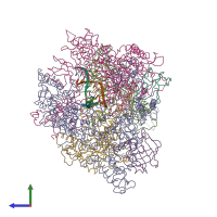 PDB entry 1i6h coloured by chain, side view.