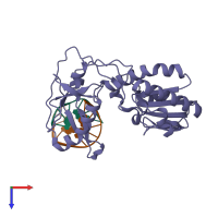 PDB entry 1i6j coloured by chain, top view.
