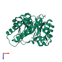 PDB entry 1i6n coloured by chain, top view.