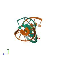 PDB entry 1i7v coloured by chain, side view.