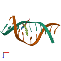 PDB entry 1i7v coloured by chain, top view.