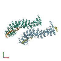 PDB entry 1i7x coloured by chain, front view.