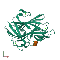 PDB entry 1i82 coloured by chain, front view.