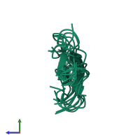 PDB entry 1i8y coloured by chain, ensemble of 10 models, side view.