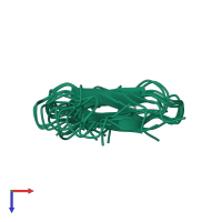 PDB entry 1i8y coloured by chain, ensemble of 10 models, top view.