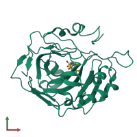 PDB entry 1i91 coloured by chain, front view.