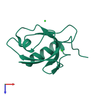 PDB entry 1i92 coloured by chain, top view.