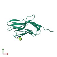 PDB entry 1i9e coloured by chain, front view.