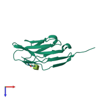 PDB entry 1i9e coloured by chain, top view.