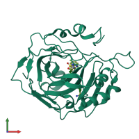 PDB entry 1i9l coloured by chain, front view.