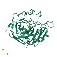 PDB entry 1i9p coloured by chain, front view.