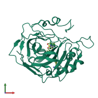 PDB entry 1i9q coloured by chain, front view.