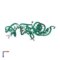 PDB entry 1i9v coloured by chain, top view.