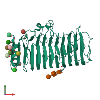 PDB entry 1ia5 coloured by chain, front view.