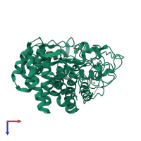 PDB entry 1ia6 coloured by chain, top view.