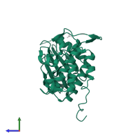 Serine/threonine-protein kinase Chk1 in PDB entry 1ia8, assembly 1, side view.