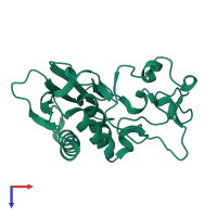 PDB entry 1iad coloured by chain, top view.