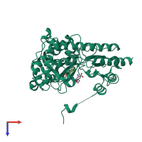 PDB entry 1iay coloured by chain, top view.