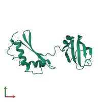 PDB entry 1ib8 coloured by chain, front view.