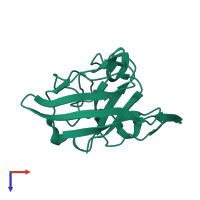 PDB entry 1ibh coloured by chain, top view.