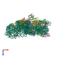 PDB entry 1ibm coloured by chain, top view.