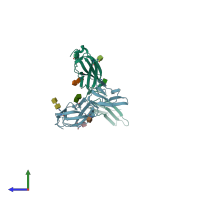 PDB entry 1ic1 coloured by chain, side view.