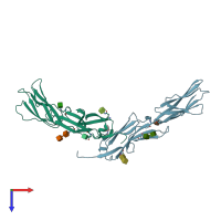 PDB entry 1ic1 coloured by chain, top view.