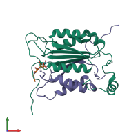 PDB entry 1ice coloured by chain, front view.