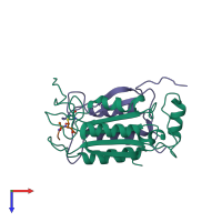 PDB entry 1ice coloured by chain, top view.