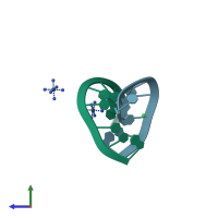 PDB entry 1icg coloured by chain, side view.