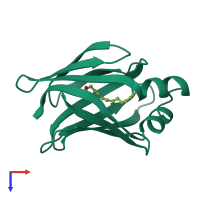 PDB entry 1icm coloured by chain, top view.