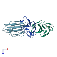 PDB entry 1id2 coloured by chain, top view.