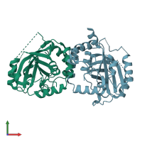 PDB entry 1id4 coloured by chain, front view.