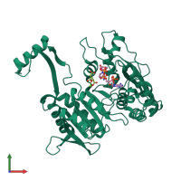 PDB entry 1ide coloured by chain, front view.