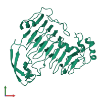 PDB entry 1idk coloured by chain, front view.