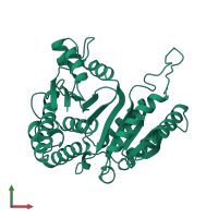 PDB entry 1idm coloured by chain, front view.
