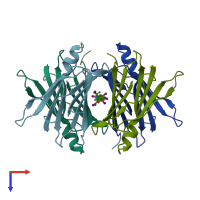 PDB entry 1ie4 coloured by chain, top view.