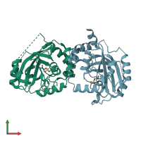 PDB entry 1iec coloured by chain, front view.