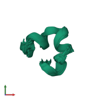 PDB entry 1ien coloured by chain, ensemble of 20 models, front view.