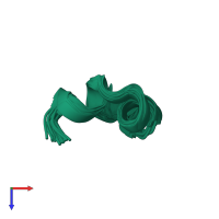 PDB entry 1ien coloured by chain, ensemble of 20 models, top view.