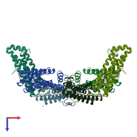 PDB entry 1ies coloured by chain, top view.