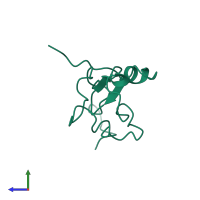 PDB entry 1iet coloured by chain, side view.