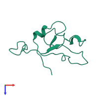 PDB entry 1iet coloured by chain, top view.