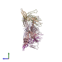PDB entry 1if0 coloured by chain, side view.