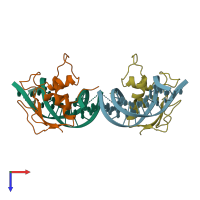 PDB entry 1if1 coloured by chain, top view.