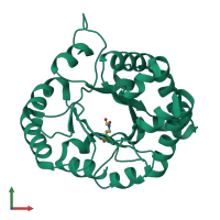 PDB entry 1if2 coloured by chain, front view.